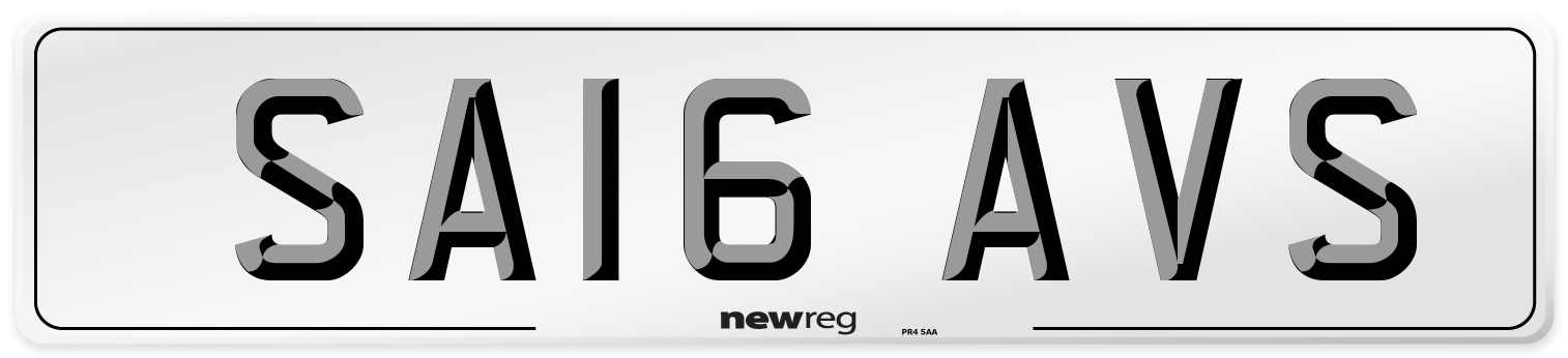 SA16 AVS Number Plate from New Reg